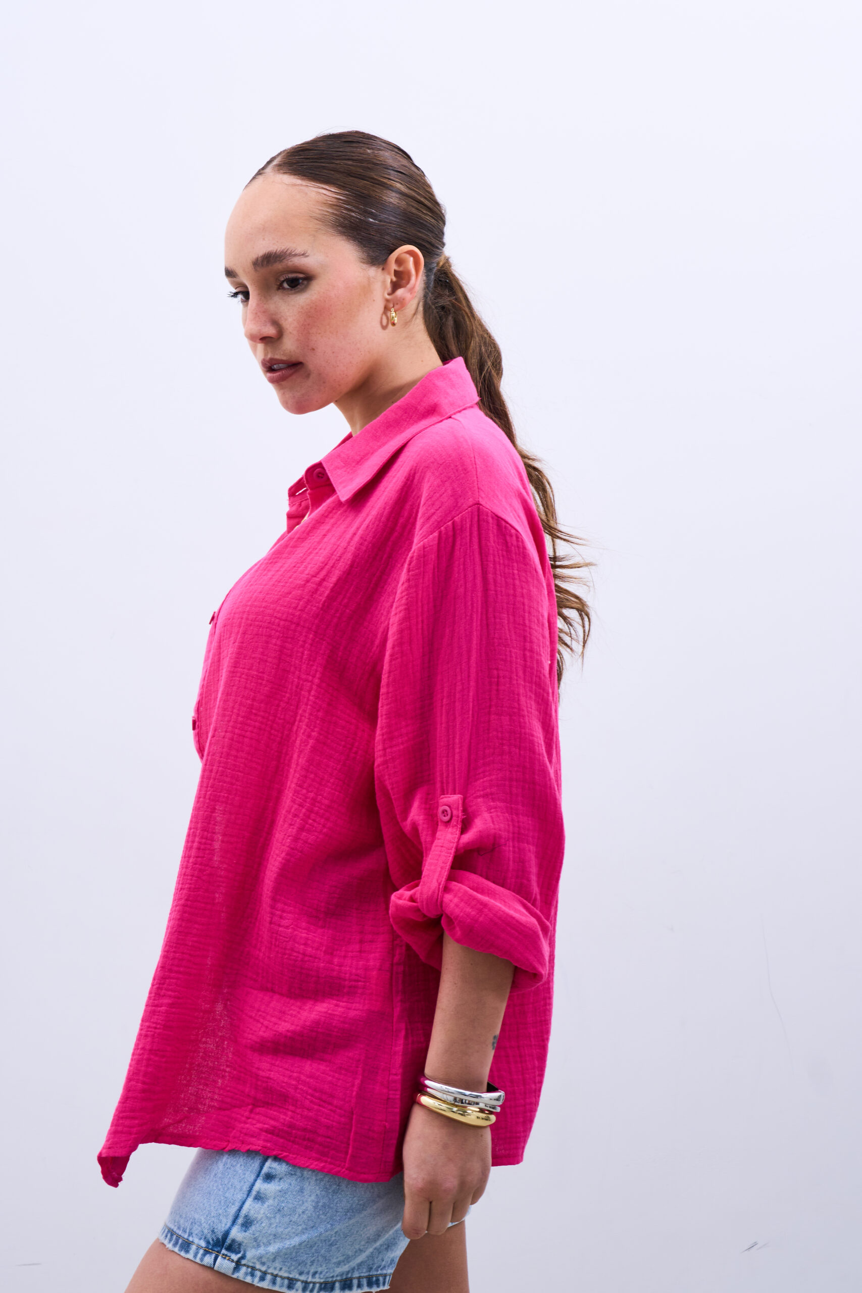 Camisa Muselina Fuscia - Imagen 2