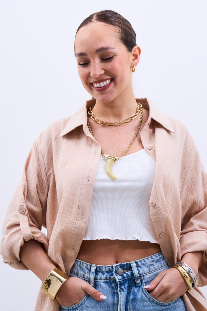 Camisa Muselina Beige - Imagen 4