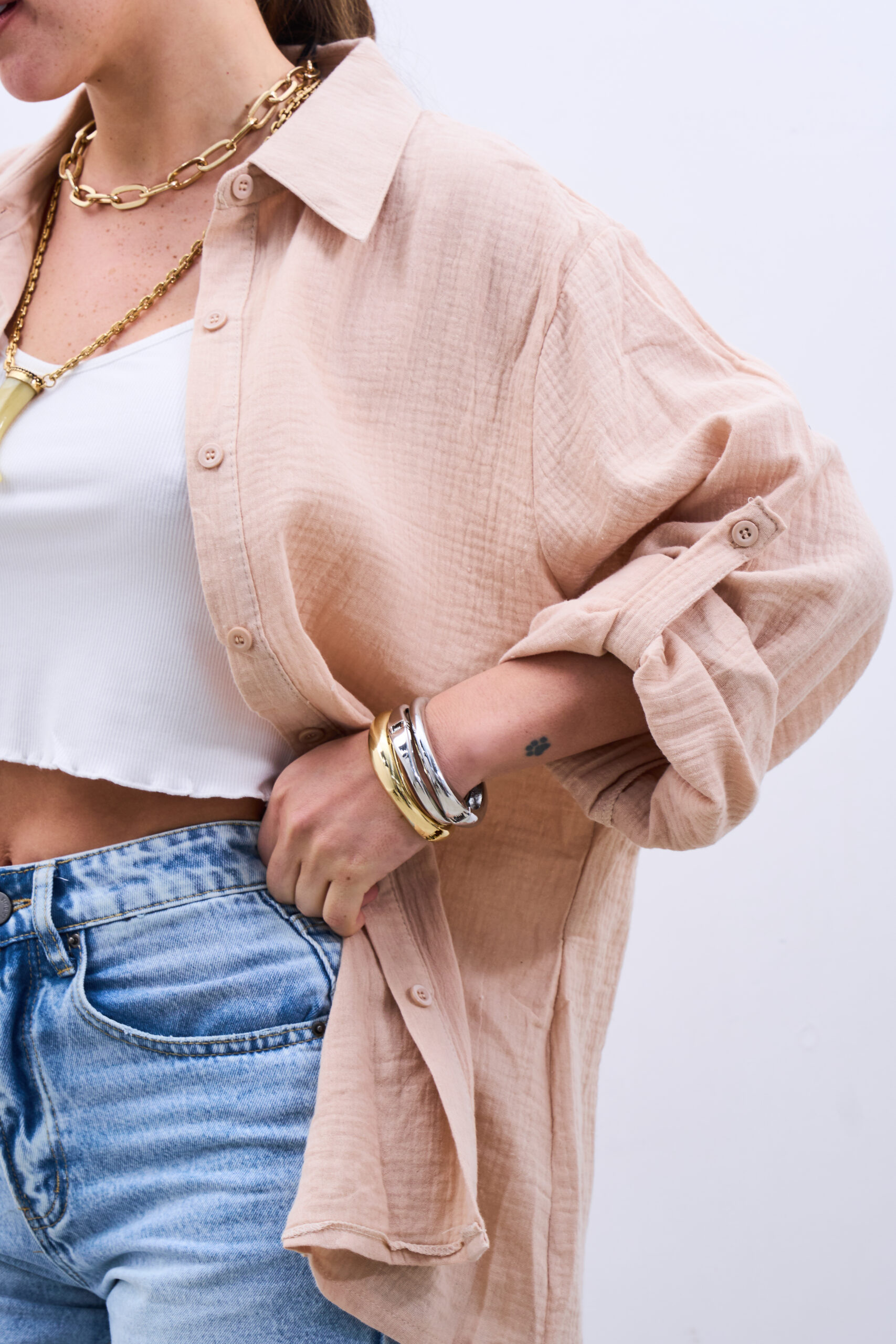 Camisa Muselina Beige - Imagen 2
