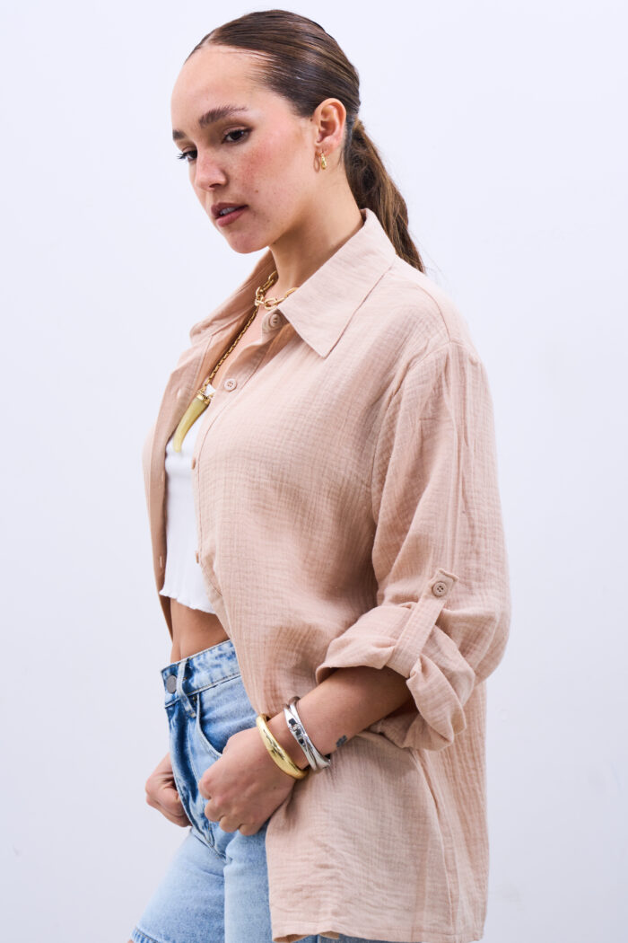 Camisa Muselina Beige - Imagen 5
