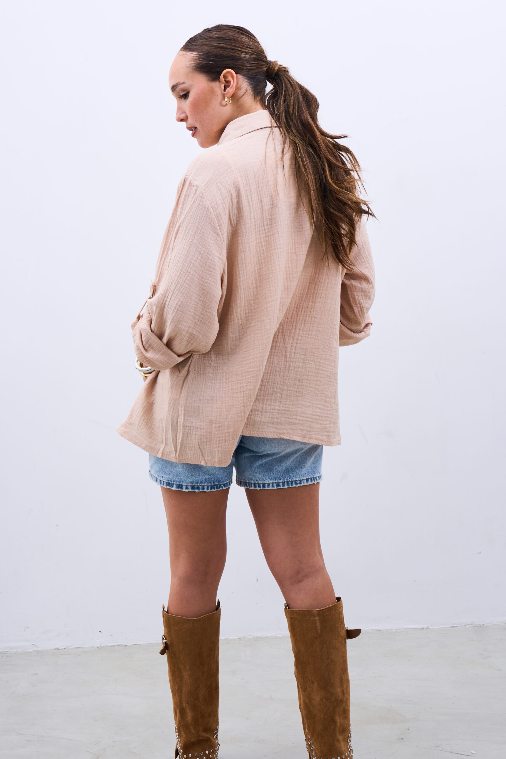 Camisa Muselina Beige - Imagen 7
