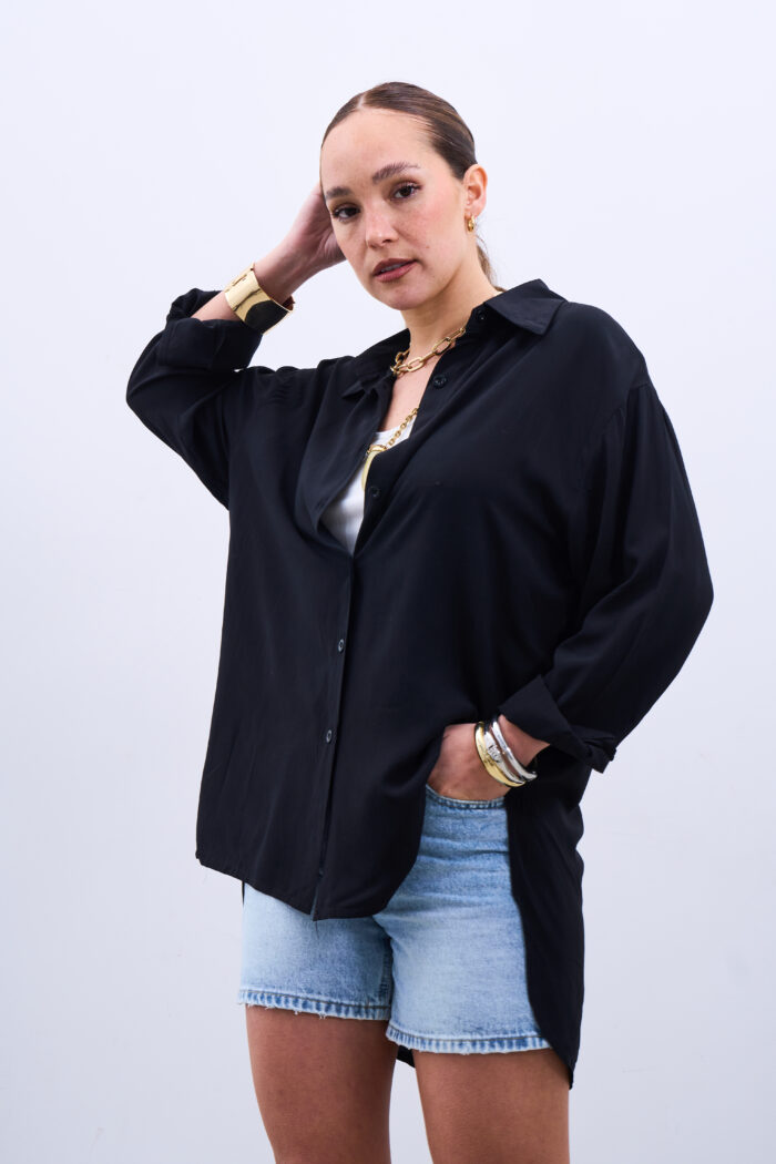 Camisa Lisa Negra - Imagen 2