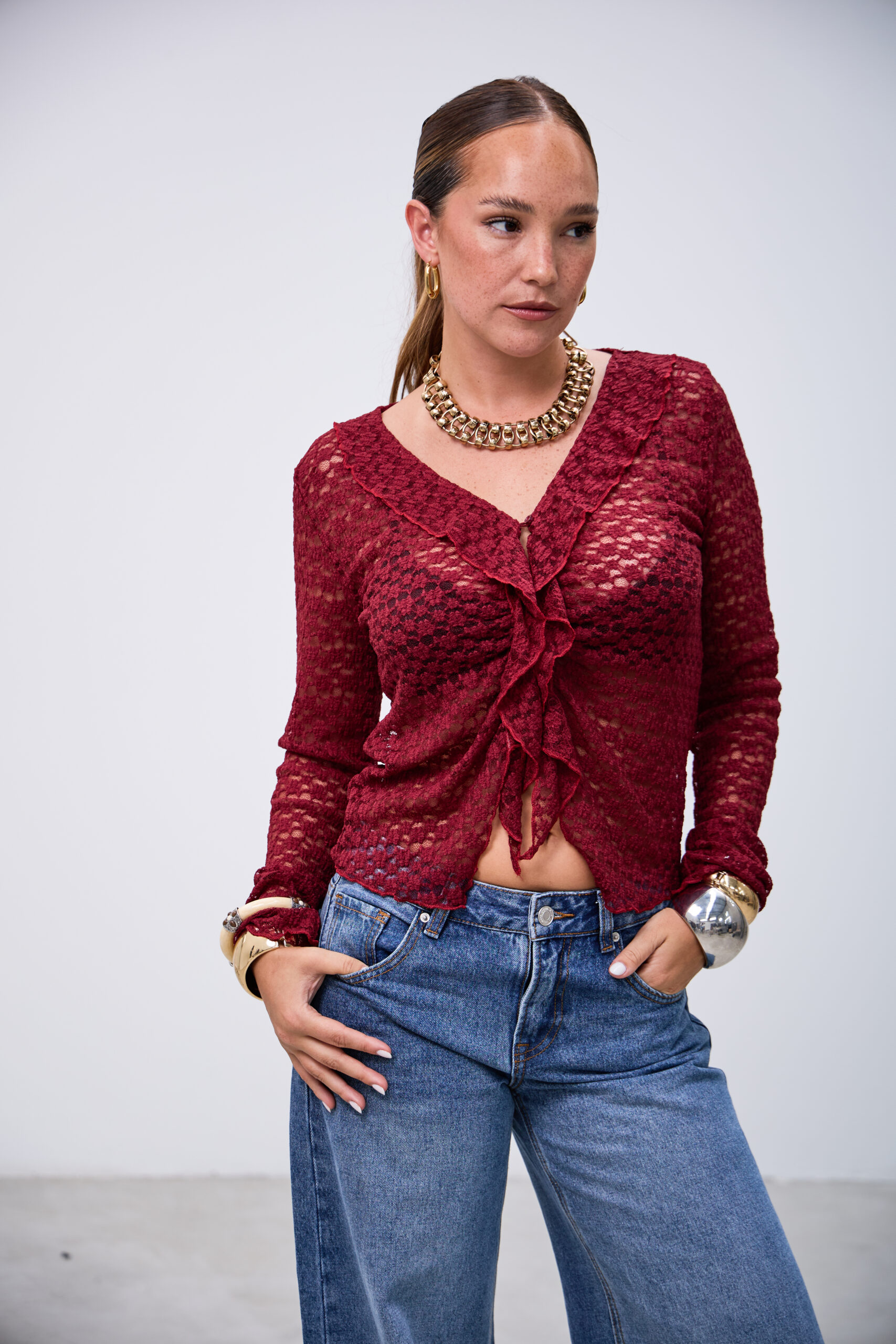 Blusa Poder Bordeaux L26-3327 - Imagen 5