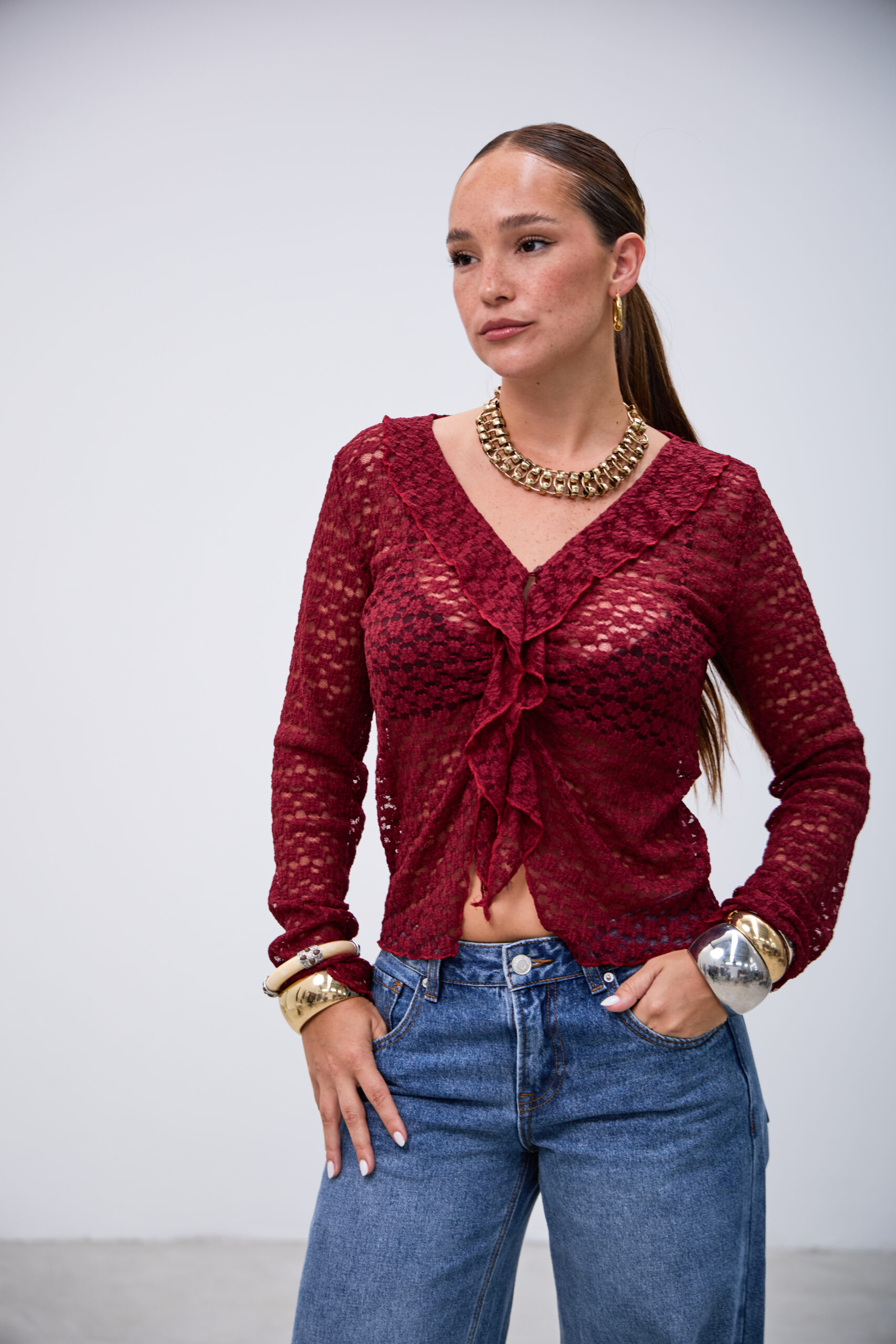 Blusa Poder Bordeaux L26-3327 - Imagen 6