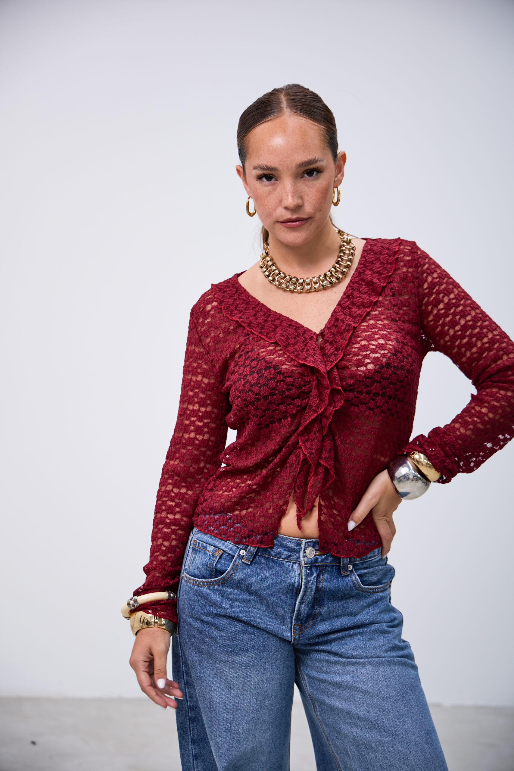 Blusa Poder Bordeaux L26-3327 - Imagen 2