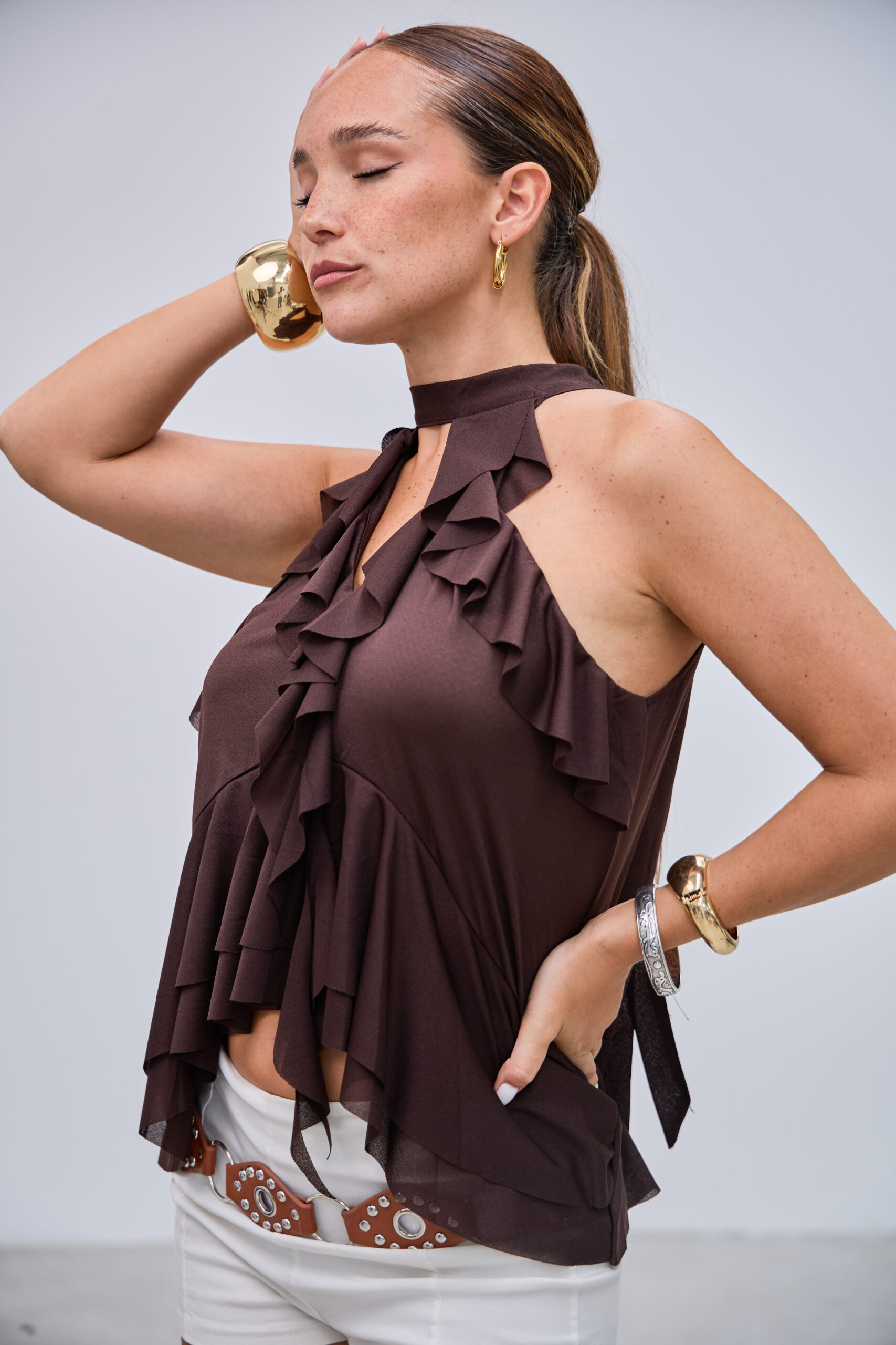 Blusa Seduccion Marron L26-3326