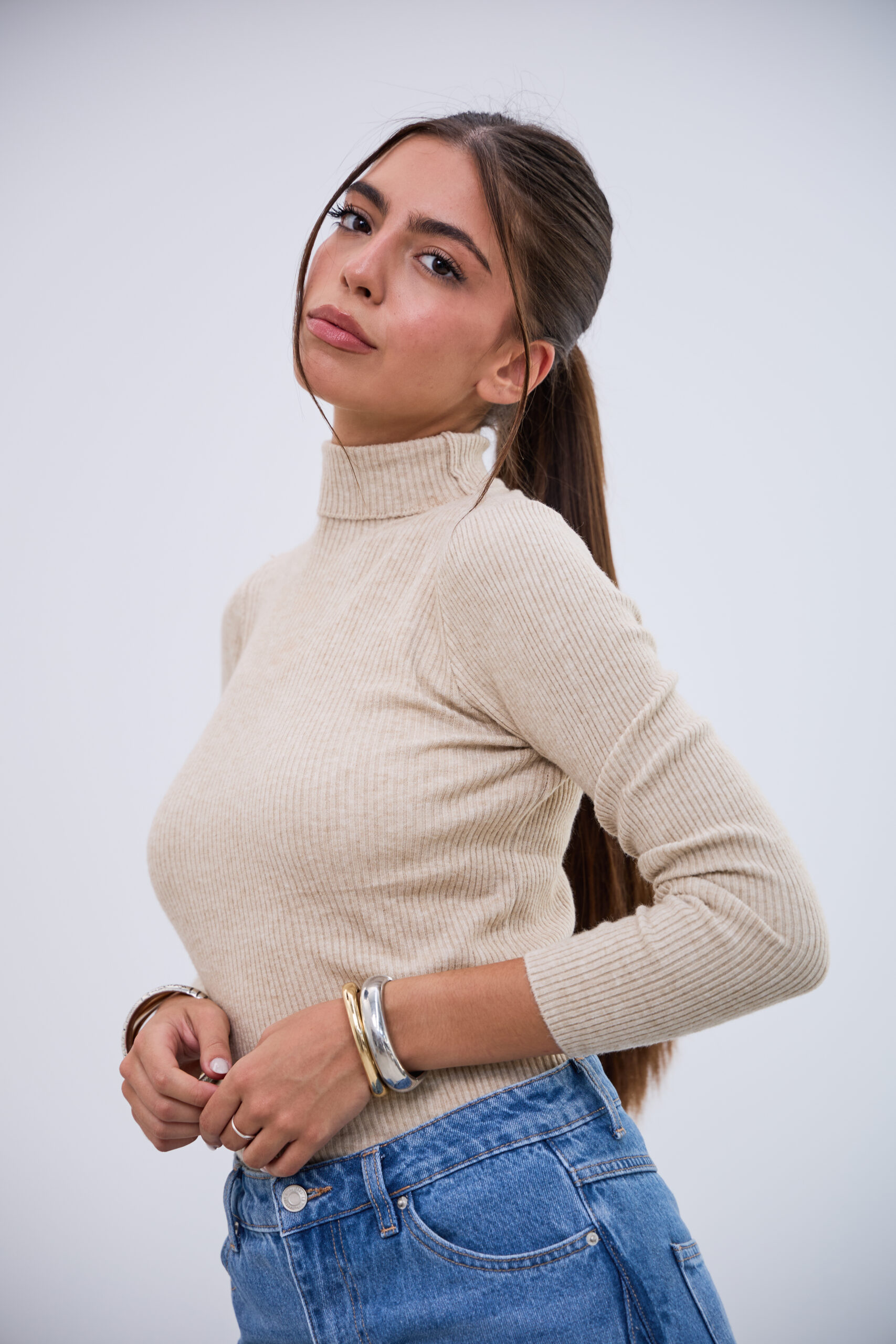 Polerita Cuello Latido Beige L26-3365 - Imagen 4