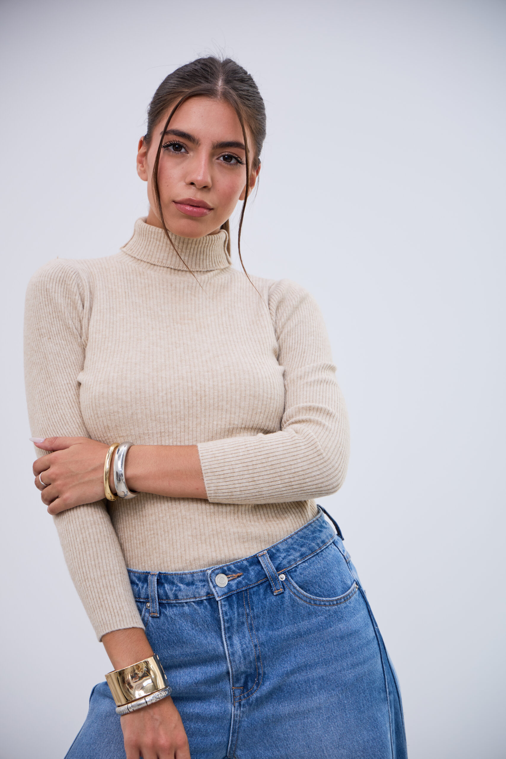 Polerita Cuello Latido Beige L26-3365 - Imagen 2