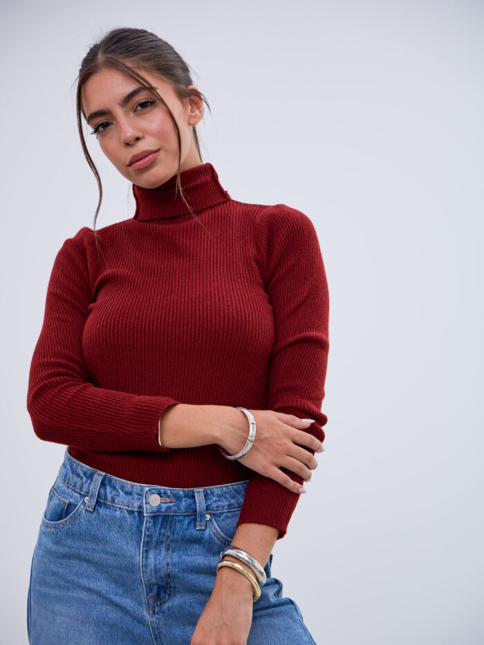 Polerita Cuello Latido Bordeaux L26-3365