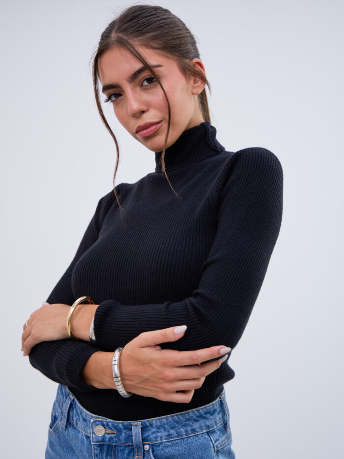 Polerita Cuello Latido Negro L26-3365