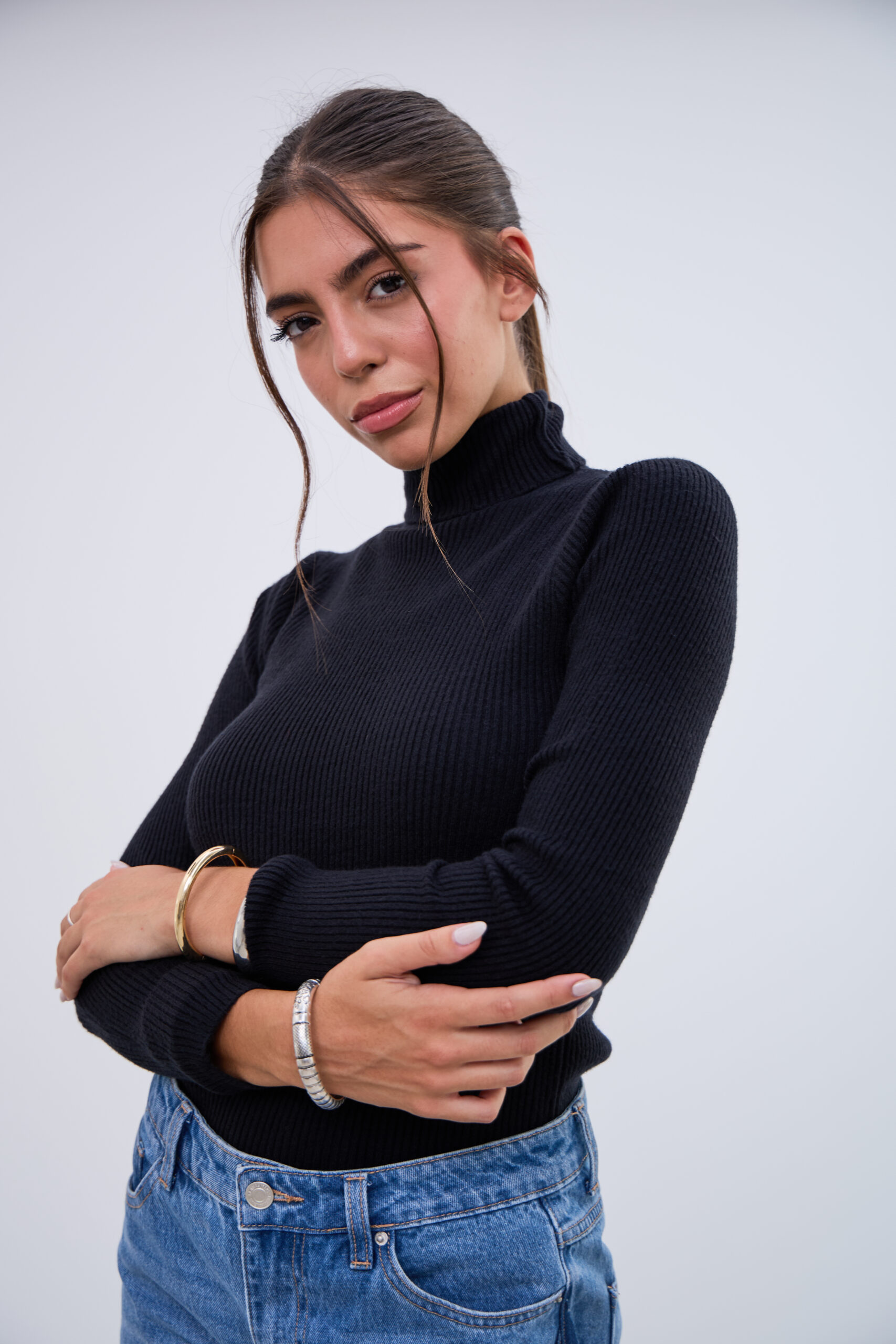 Polerita Cuello Latido Negro L26-3365