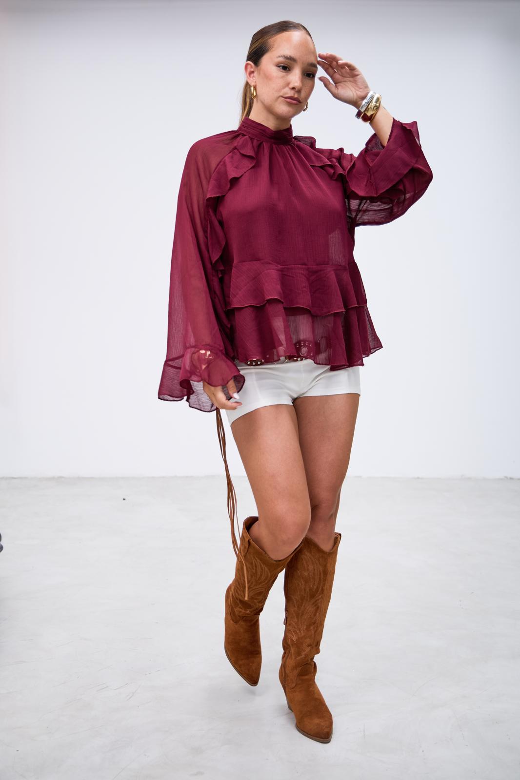 Blusa Elevacion Bordeaux l26-3325 - Imagen 4