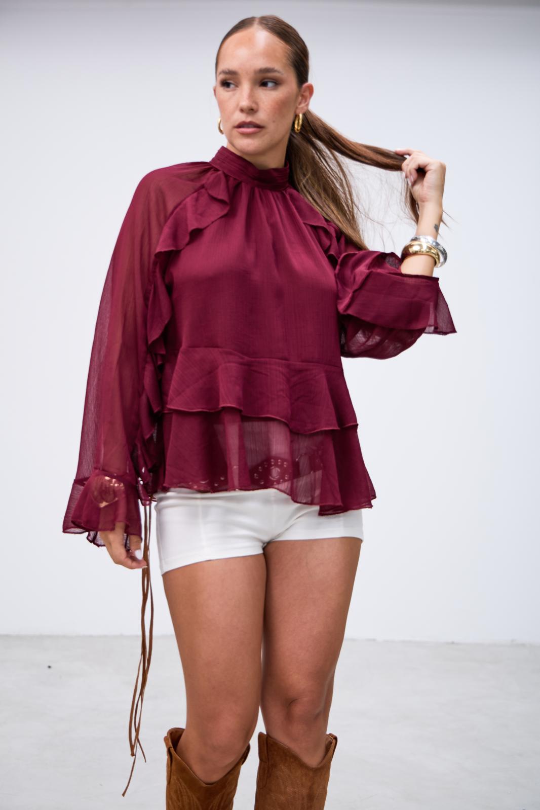 Blusa Elevacion Bordeaux l26-3325 - Imagen 2