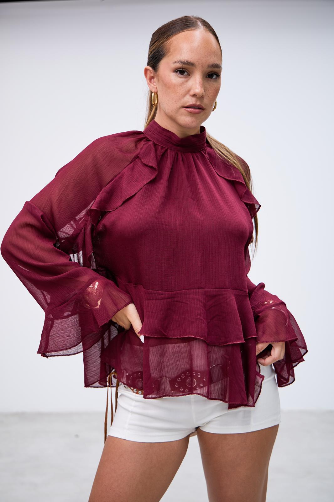 Blusa Elevacion Bordeaux l26-3325 - Imagen 5
