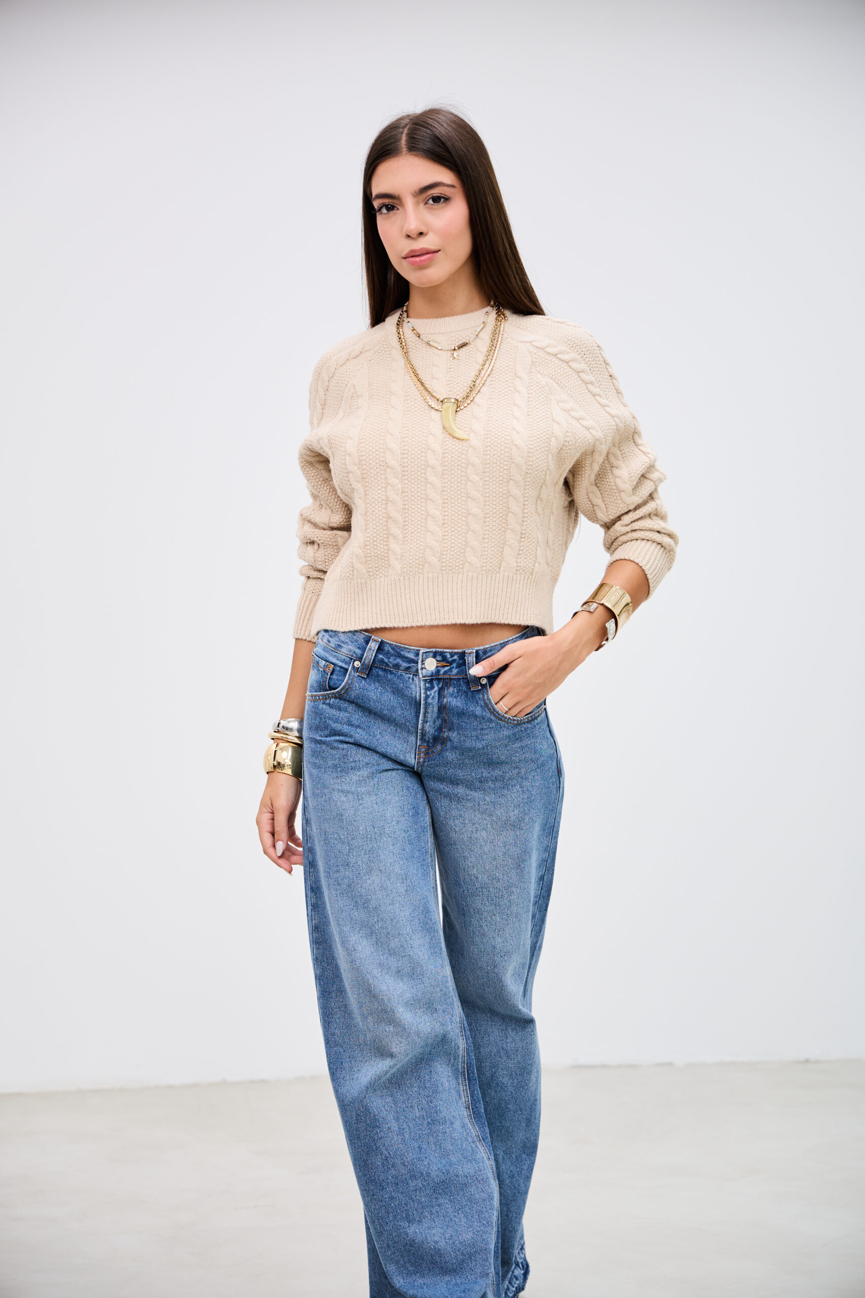 Sweater Momento Beige L26-3362 - Imagen 3