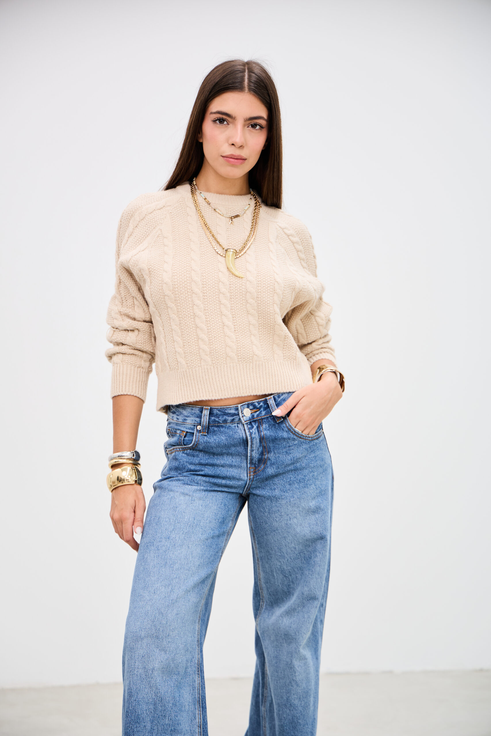 Sweater Momento Beige L26-3362 - Imagen 4