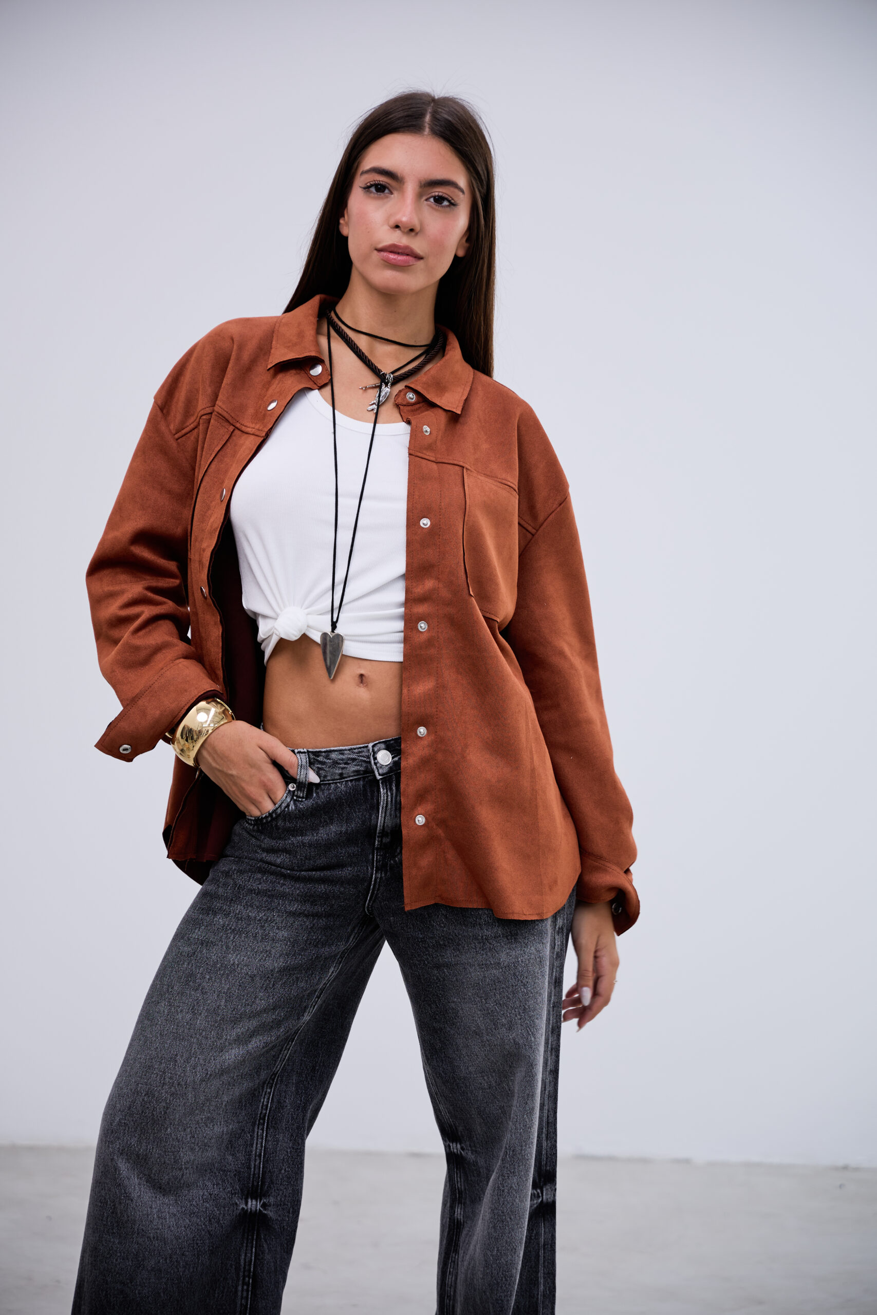 Sobrecamisa Gamuza Terracota L26-3317 - Imagen 4