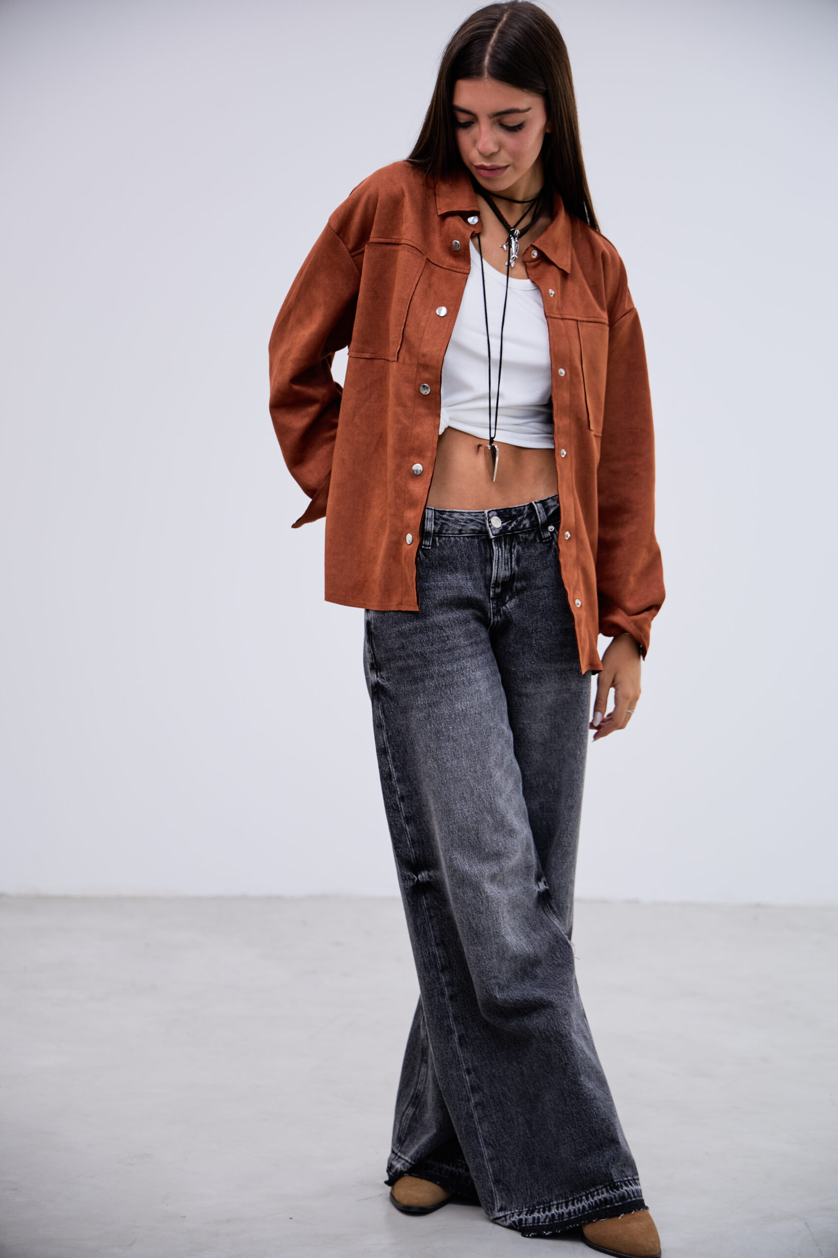 Sobrecamisa Gamuza Terracota L26-3317 - Imagen 5